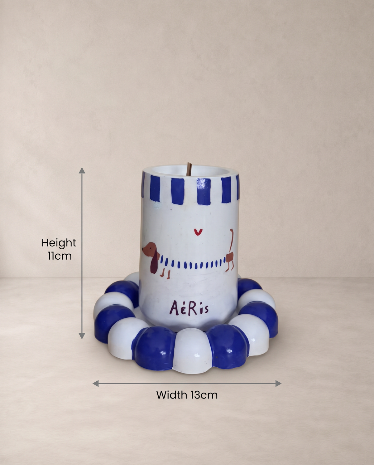 Σετ Κερί & Πιατάκι, διαστάσεις κερί 11 εκ και πιατάκι 13 εκ
