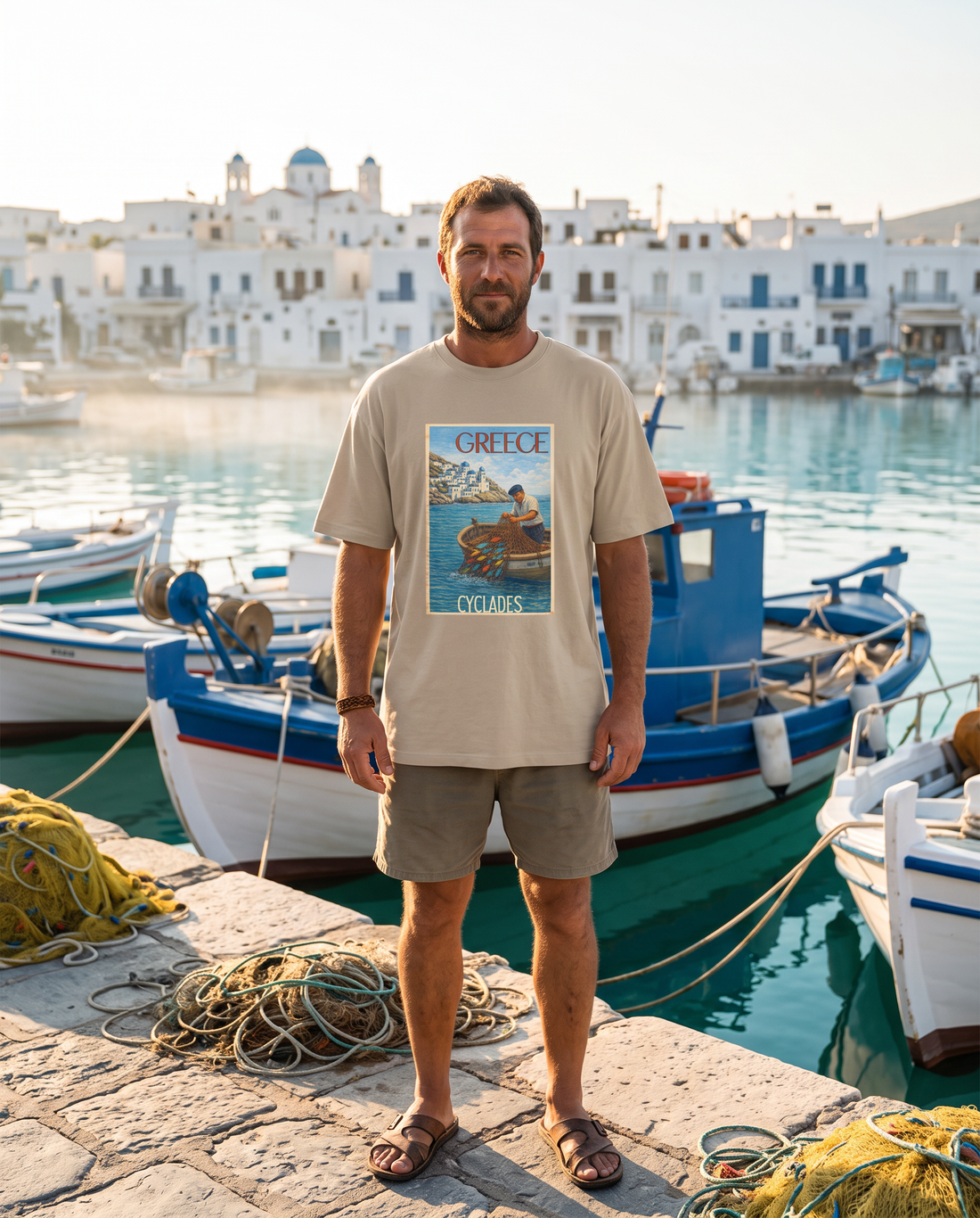 Άντρας φορά το oversized AέRis Psaras t-shirt
