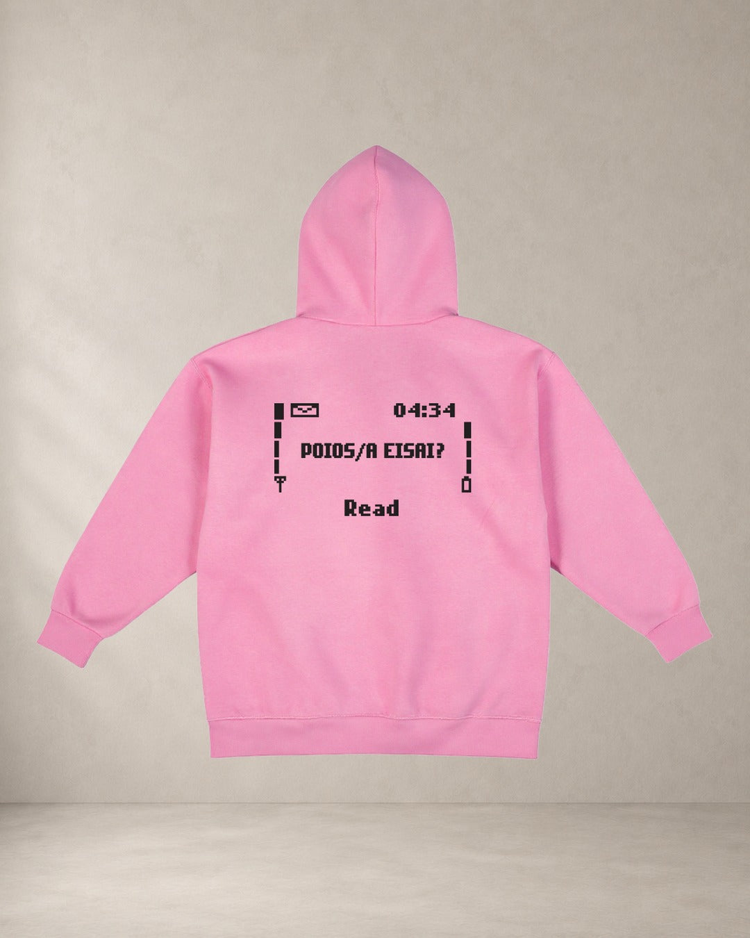 HOODIE 3310 – oversized hoodie Aeris, πίσω όψη σε ροζ