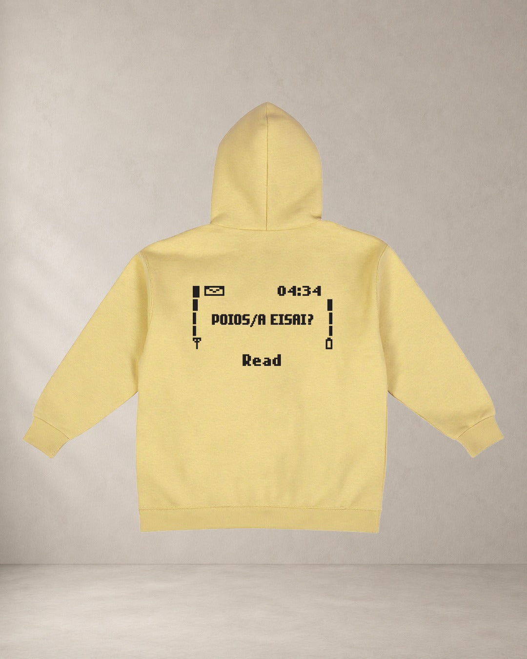 HOODIE 3310 – oversized hoodie Aeris, πίσω όψη σε μπανανί