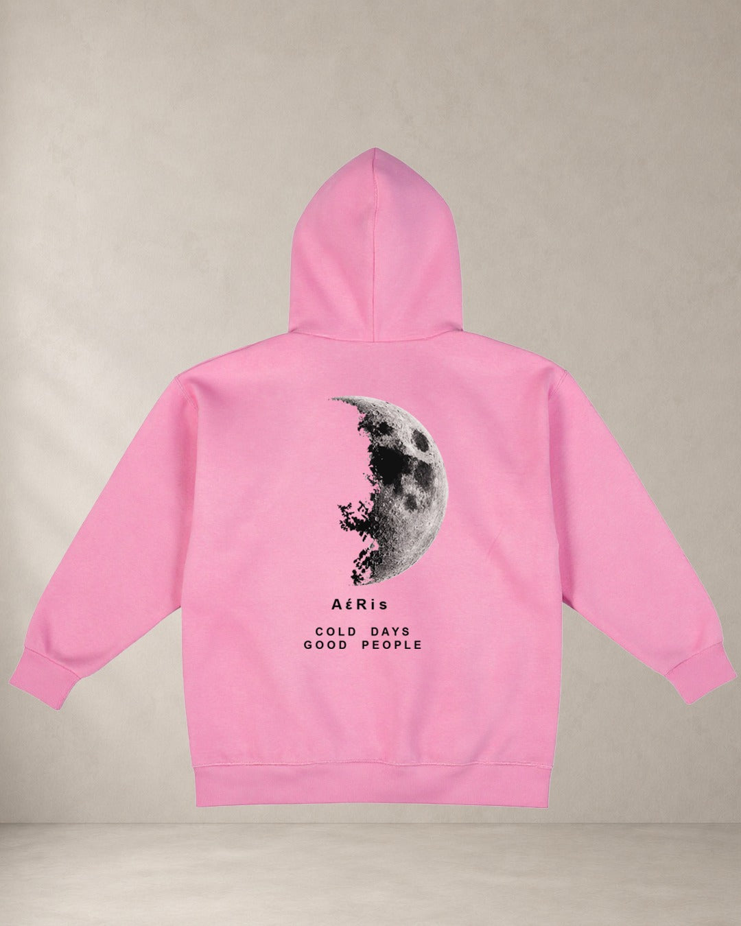 HOODIE COLD DAYS – oversized hoodie Aeris, πίσω όψη σε ροζ