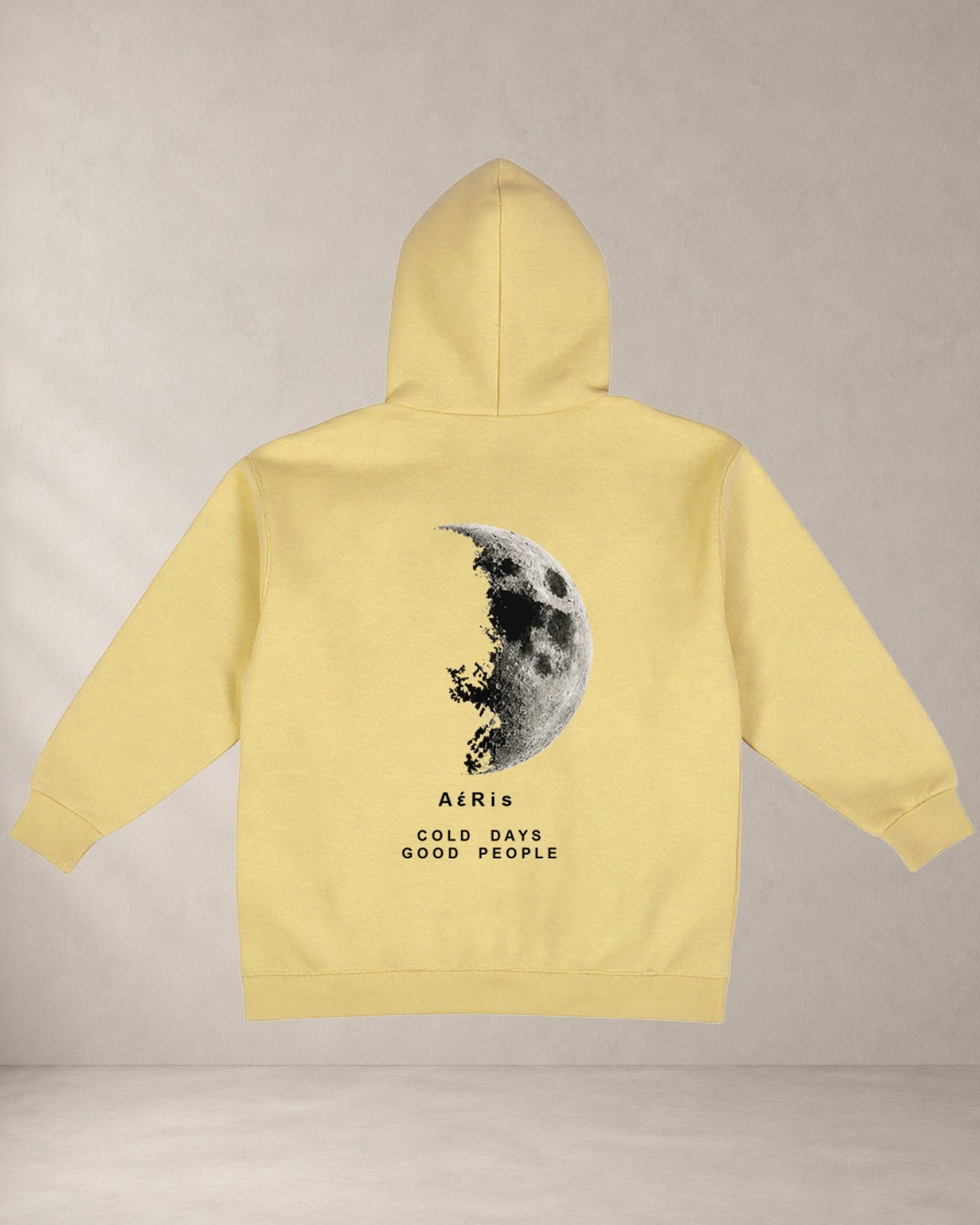 HOODIE COLD DAYS – oversized hoodie Aeris, πίσω όψη σε μπανανί