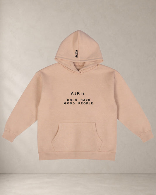 HOODIE COLD DAYS – oversized hoodie Aeris, σε μπεζ