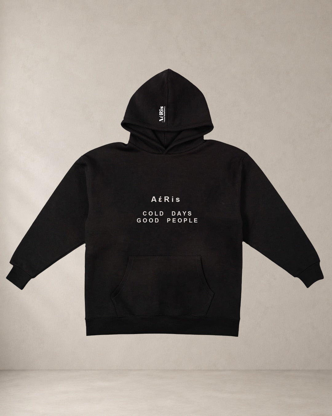 HOODIE COLD DAYS – oversized hoodie Aeris, σε μαύρο
