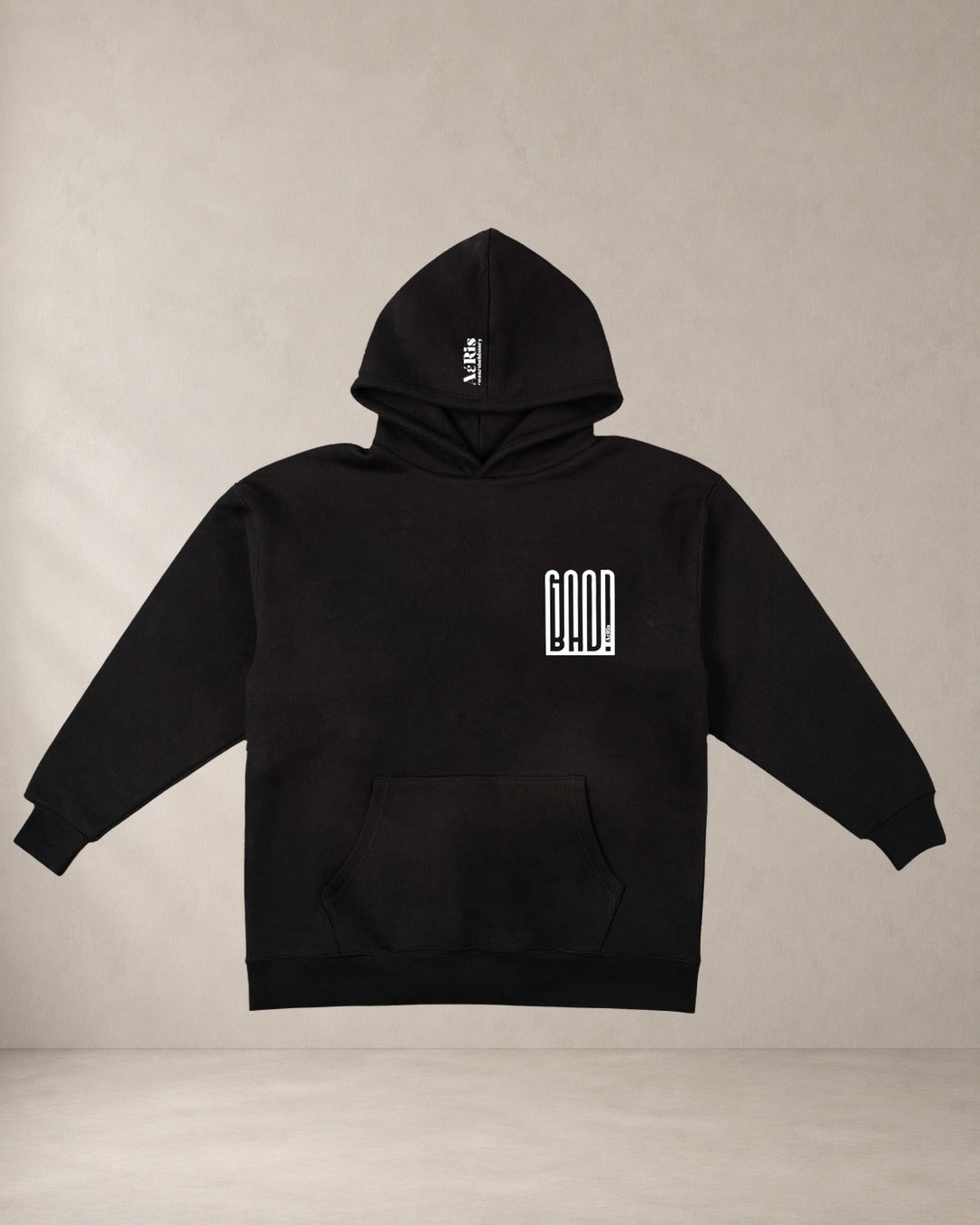 HOODIE GOOD BAD, oversized hoodie AέRis σε μαύρο