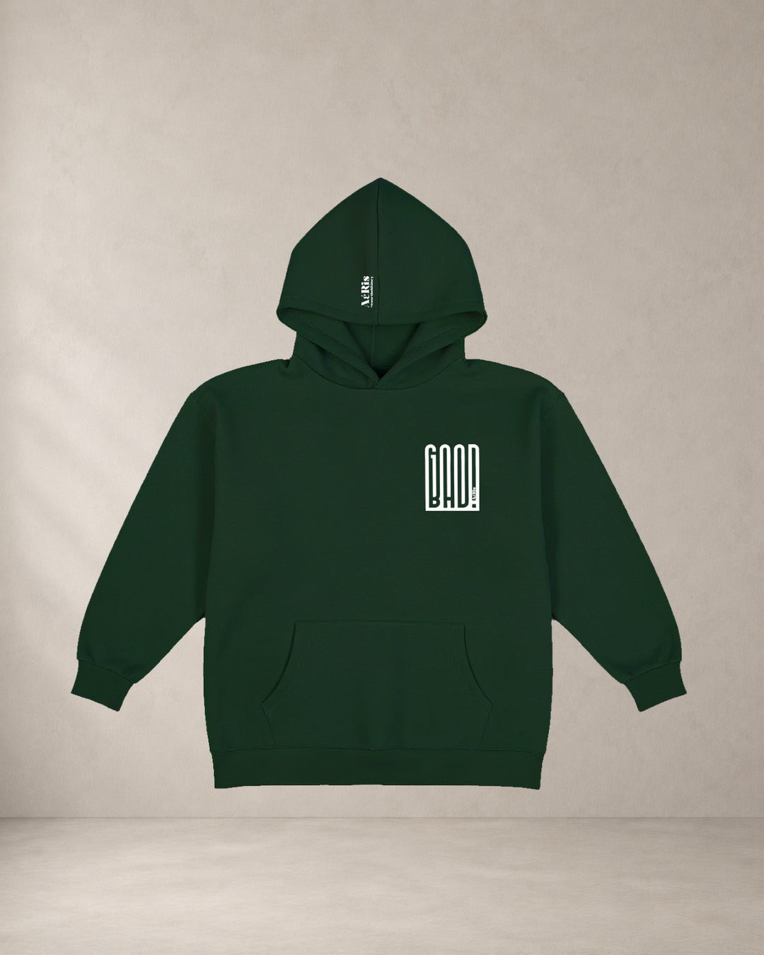 HOODIE GOOD BAD, oversized hoodie AέRis σε κυπαρίσσι