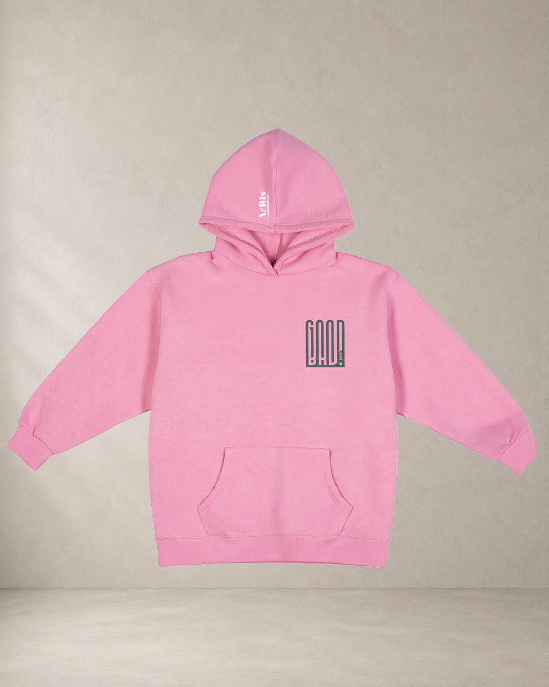HOODIE GOOD BAD, oversized hoodie AέRis σε ροζ