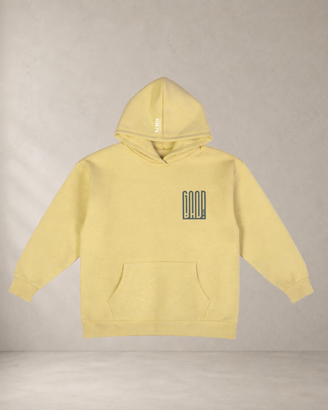 HOODIE GOOD BAD, oversized hoodie AέRis σε μπανανί