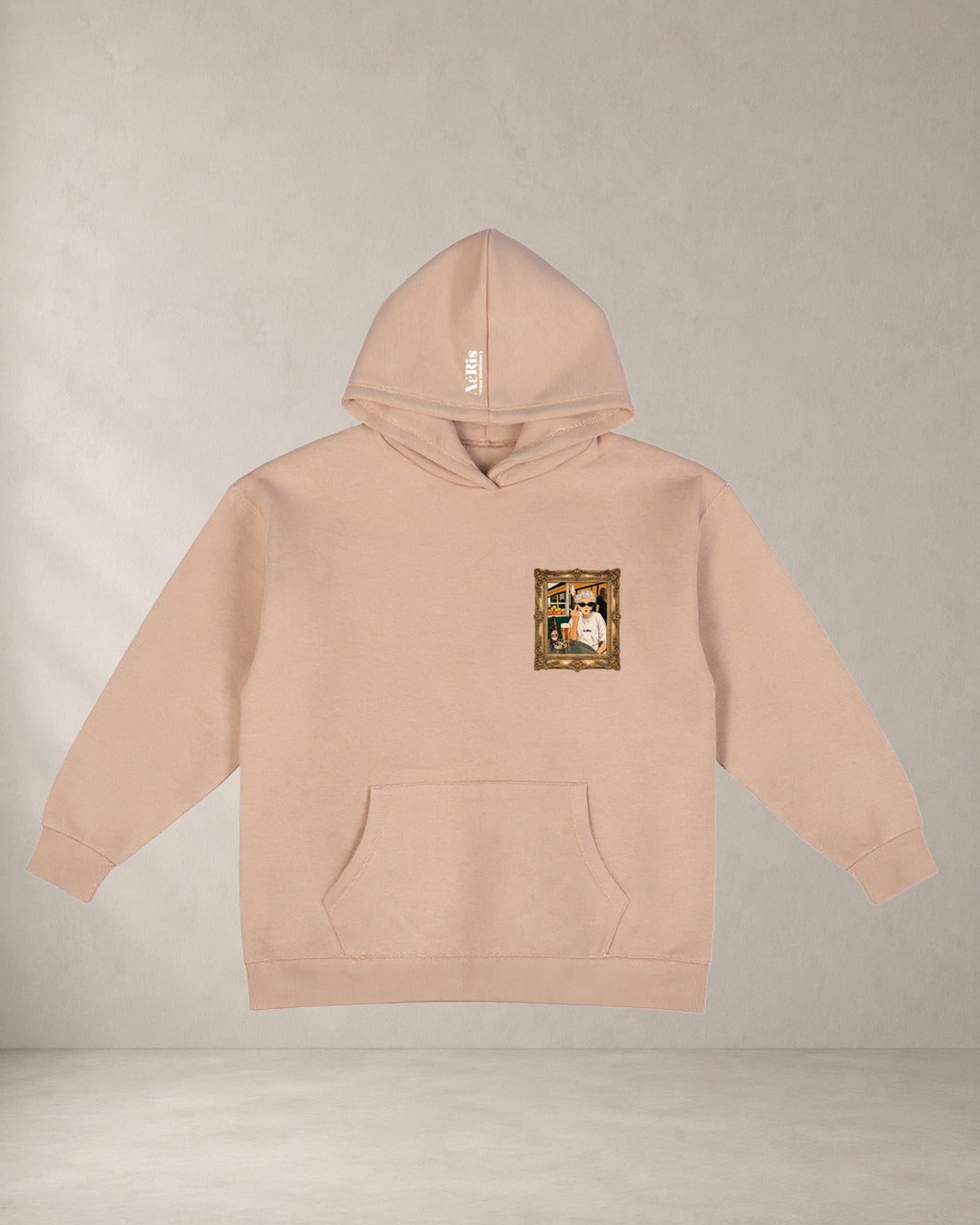 HOODIE GRANNY, oversized hoodie AέRis σε μπεζ