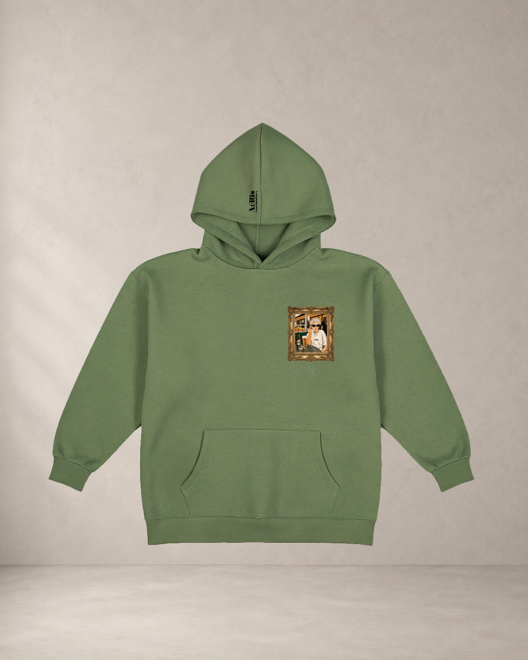 HOODIE GRANNY, oversized hoodie AέRis σε χακί