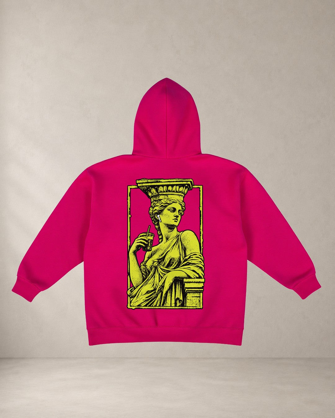 HOODIE KARYATIDA, oversized hoodie AέRis, πίσω όψη σε φουξ