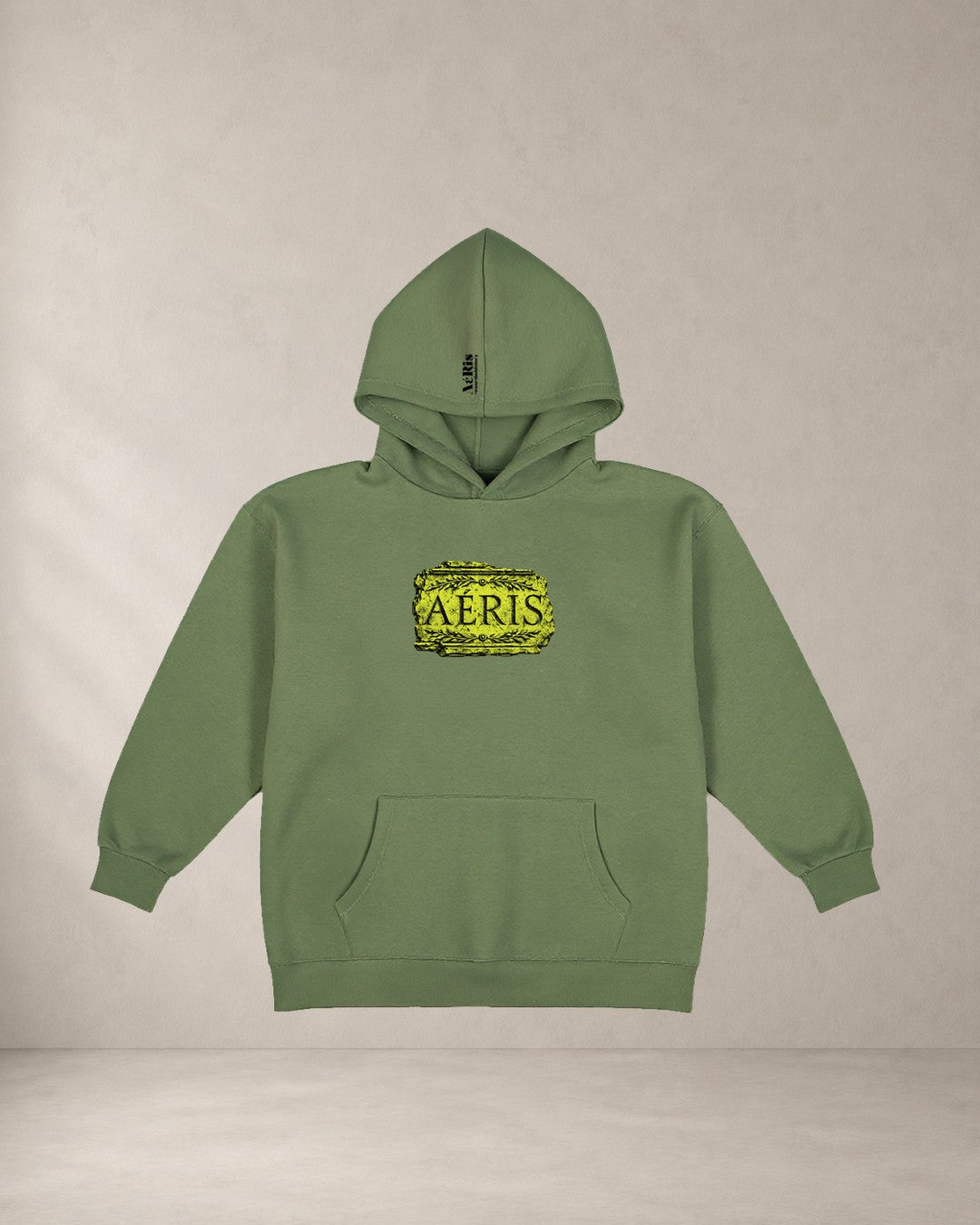 HOODIE KARYATIDA, oversized hoodie AέRis σε χακί