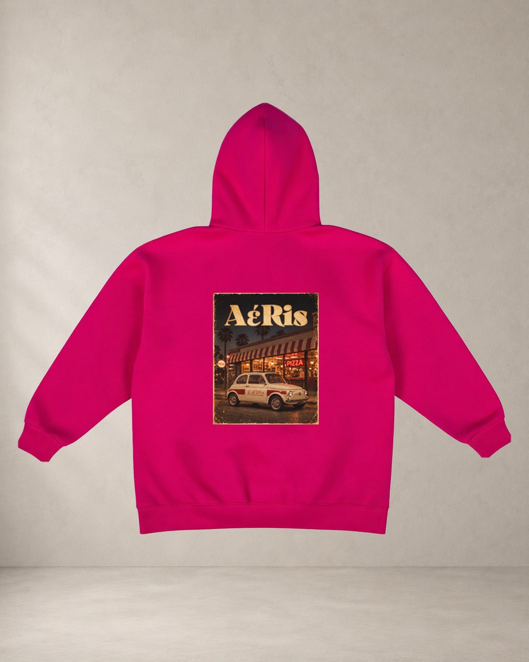 AERIS HOODIE PIZZA & FIAT500 Φουξ πίσω