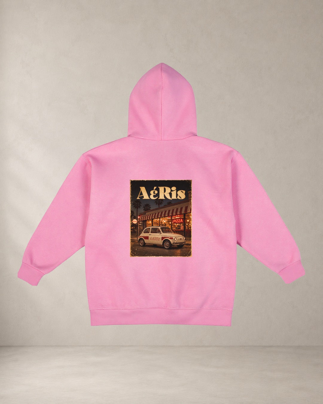 AERIS HOODIE PIZZA & FIAT500 Ροζ πίσω