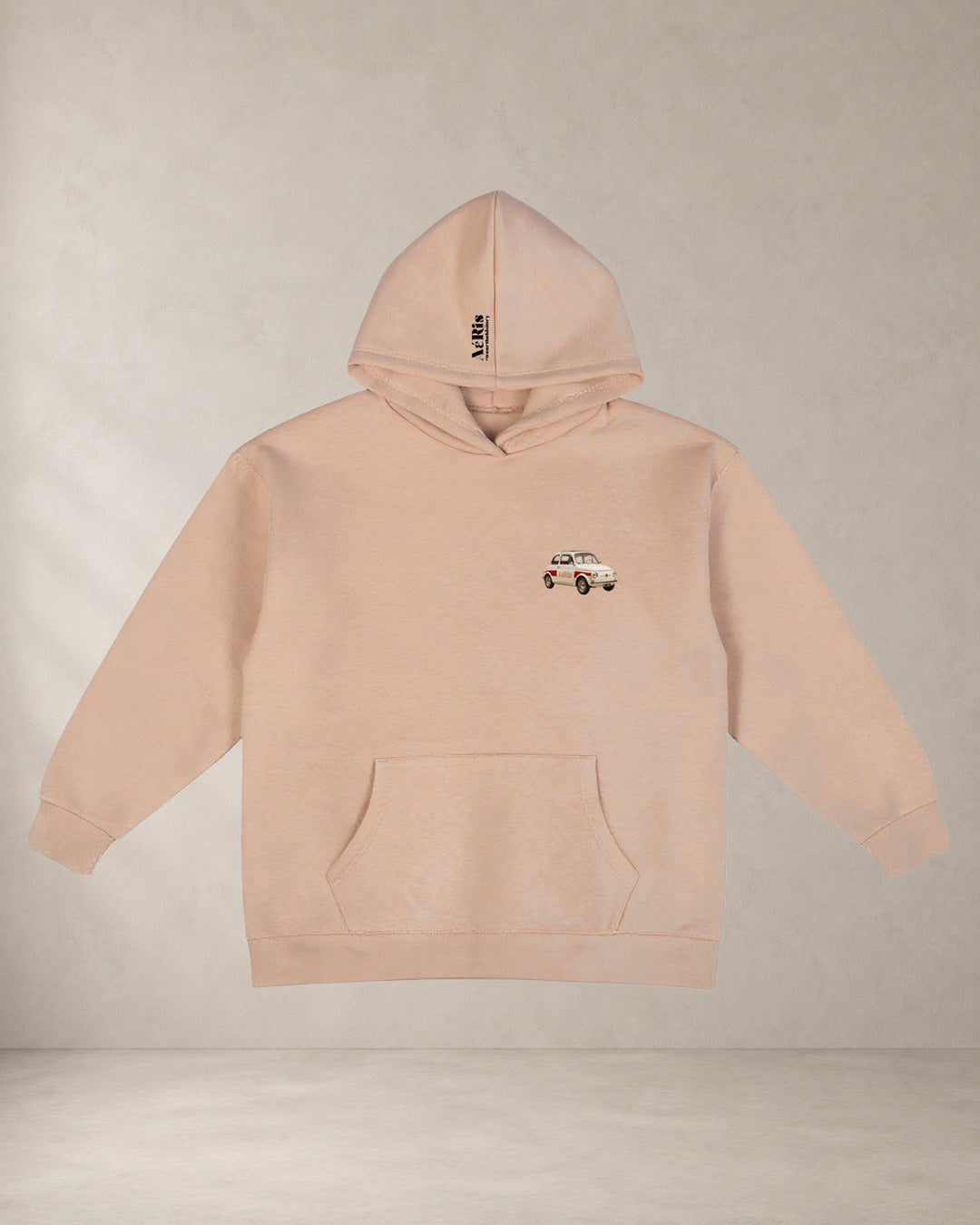 AERIS HOODIE PIZZA & FIAT500 Μπεζ μπροστά