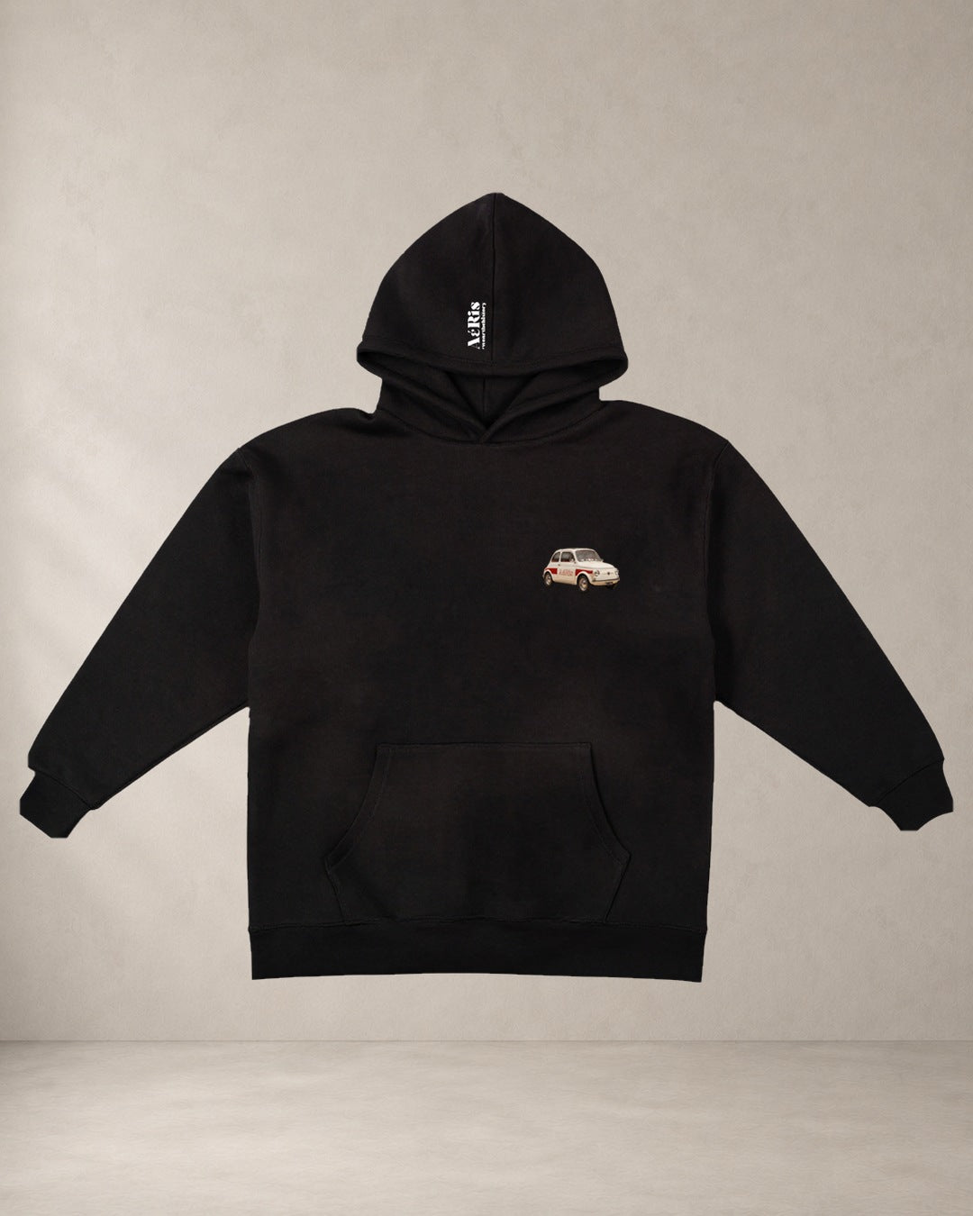 AERIS HOODIE PIZZA & FIAT500 Μαύρο μπροστά