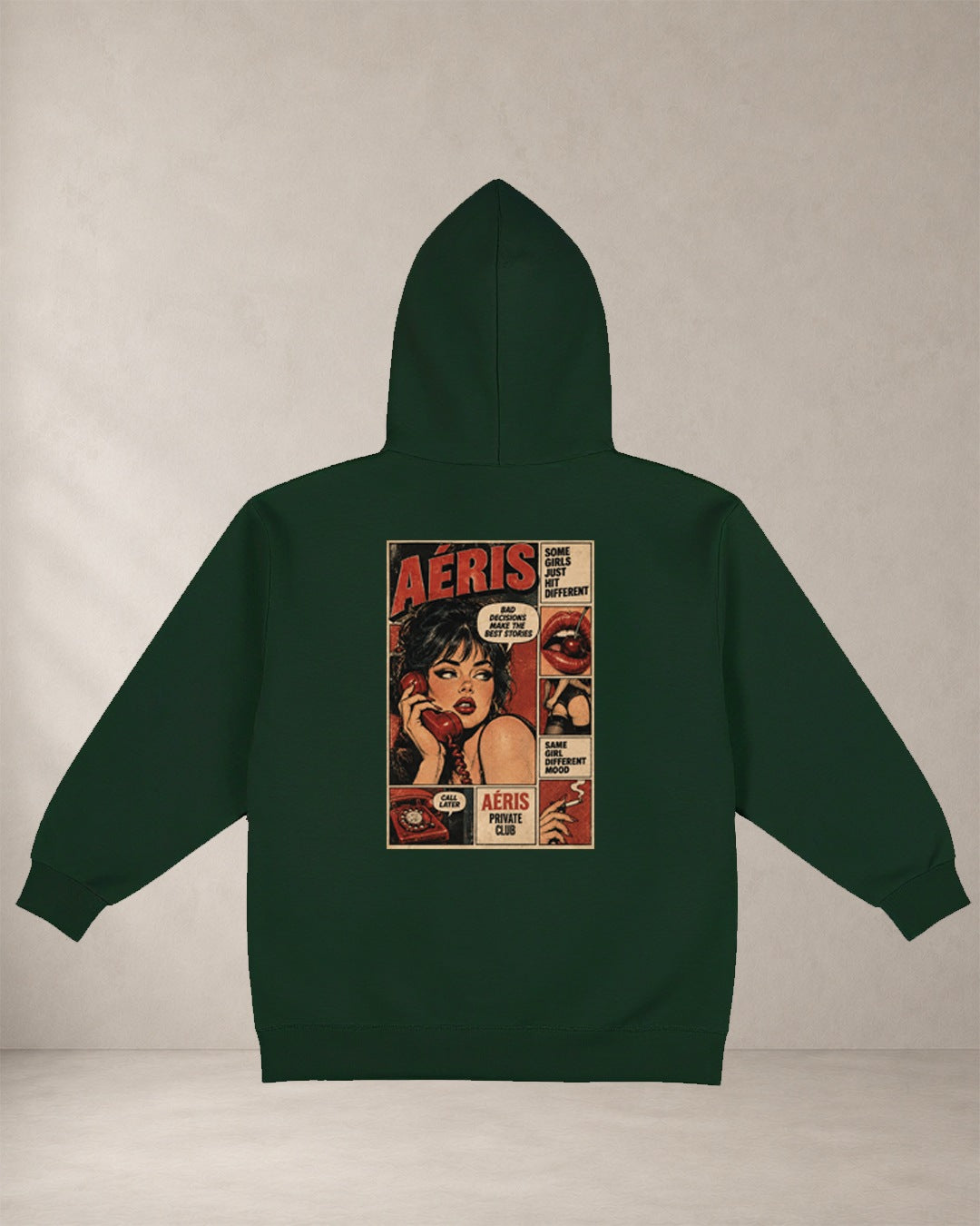 AERIS HOODIE PRIVATE CLUB Κυπαρίσσι πίσω