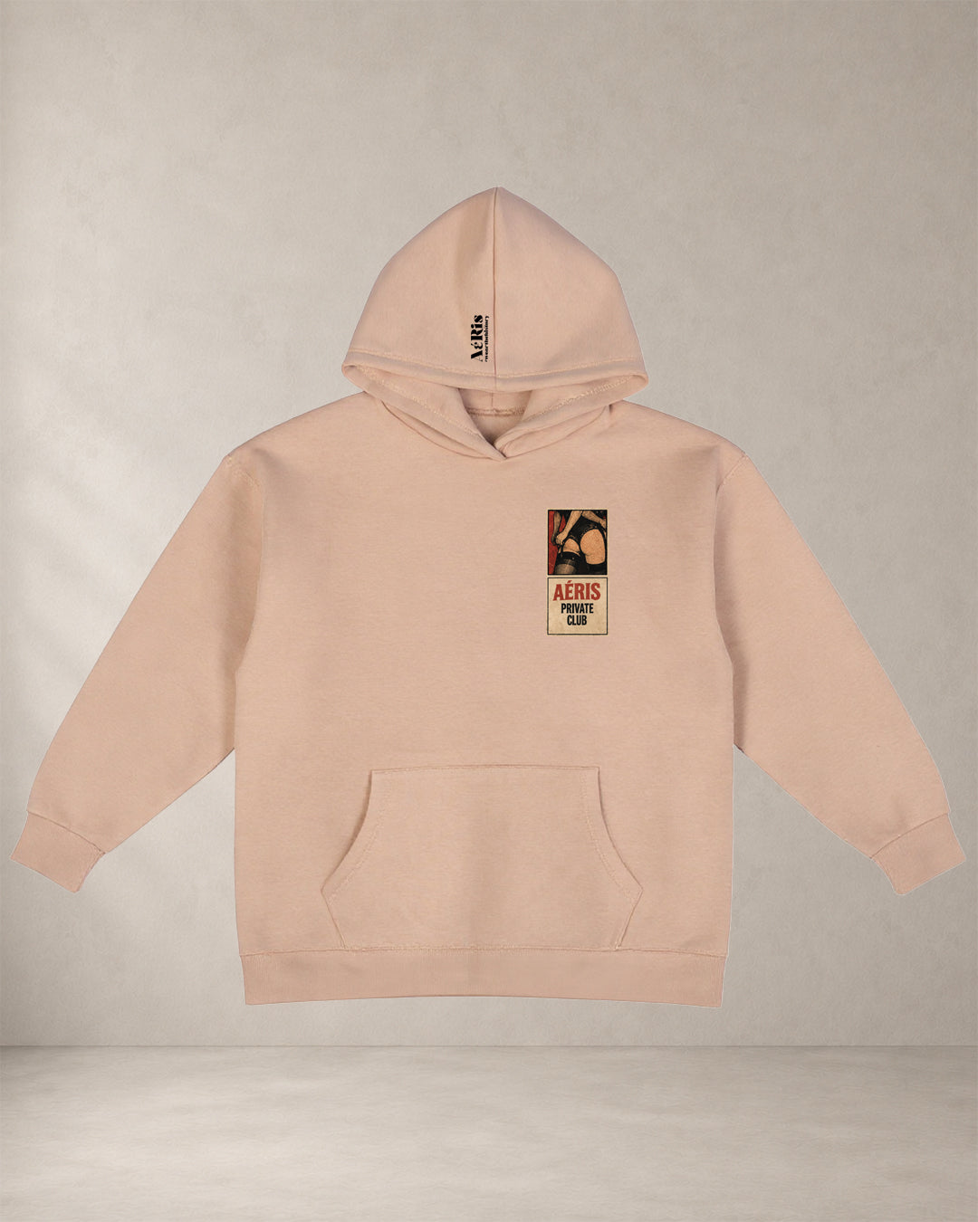 HOODIE PRIVATE CLUB – oversized hoodie Aeris, σε μπεζ