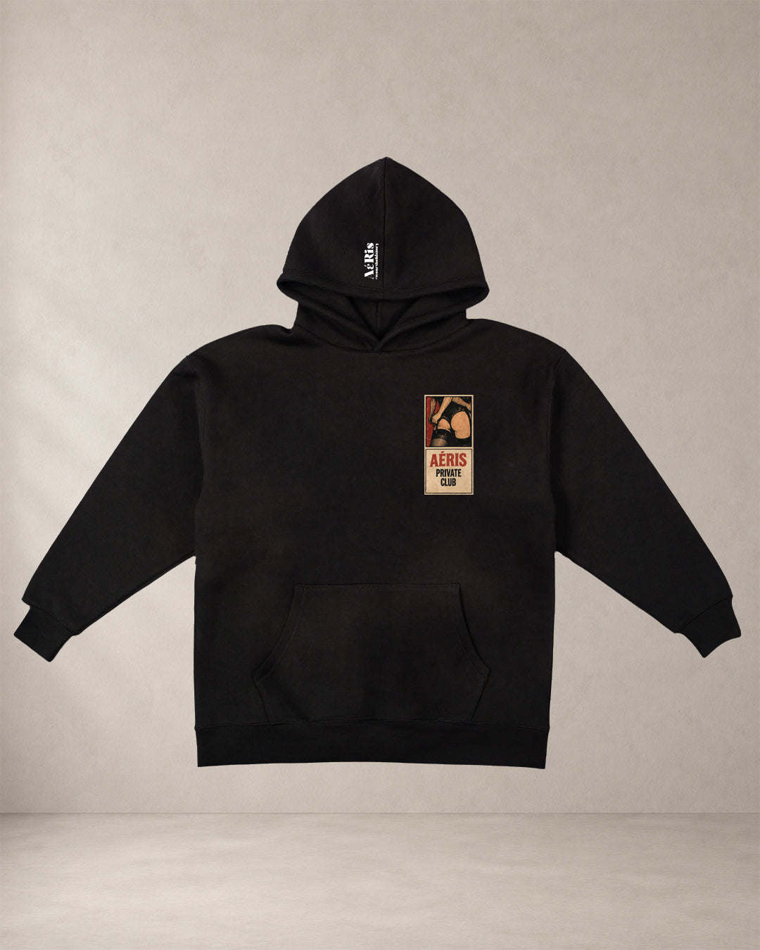 HOODIE PRIVATE CLUB – oversized hoodie Aeris, σε μαύρο