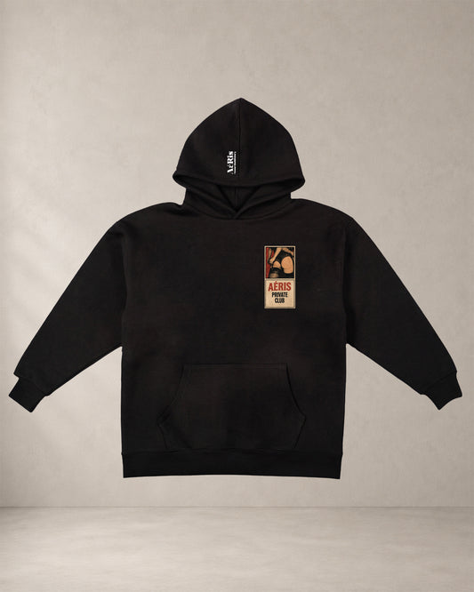 HOODIE PRIVATE CLUB – oversized hoodie Aeris, σε μαύρο