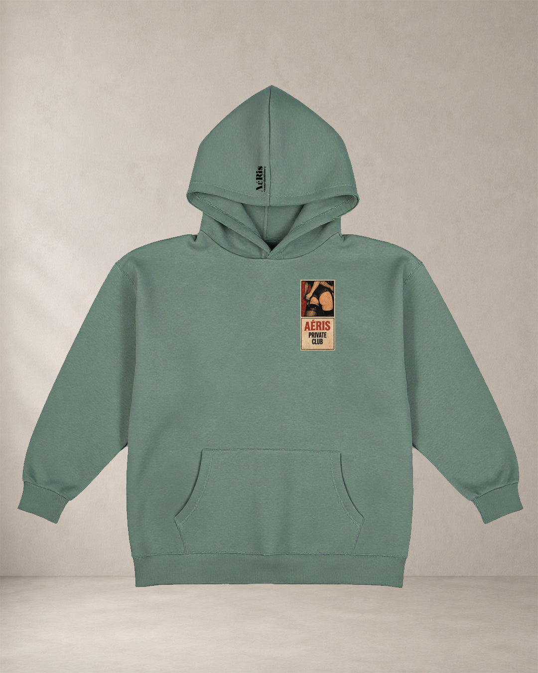 HOODIE PRIVATE CLUB – oversized hoodie Aeris, σε φυστικί