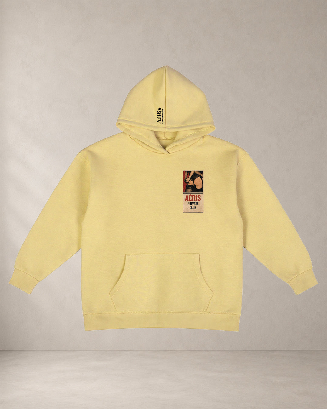 HOODIE PRIVATE CLUB – oversized hoodie Aeris, σε μπανανί