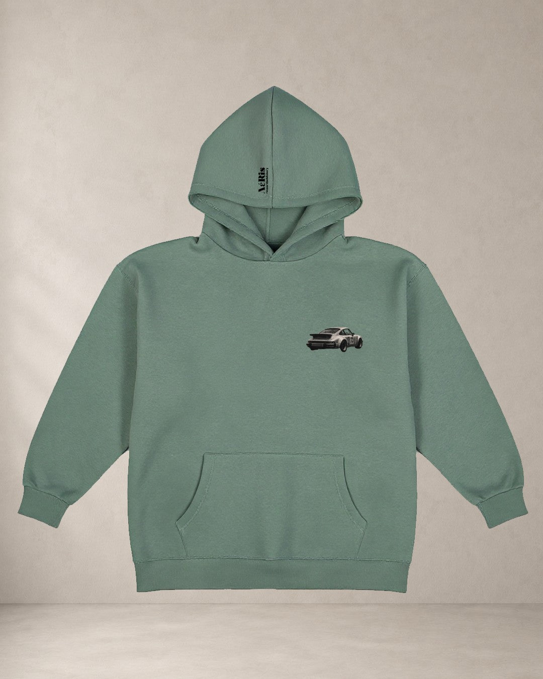 HOODIE RACING, oversized hoodie Aeris σε φυστικί