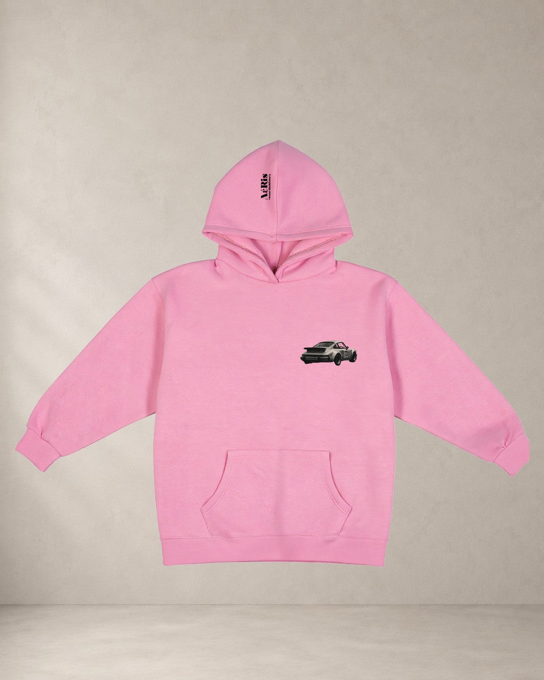 HOODIE RACING, oversized hoodie Aeris σε ροζ