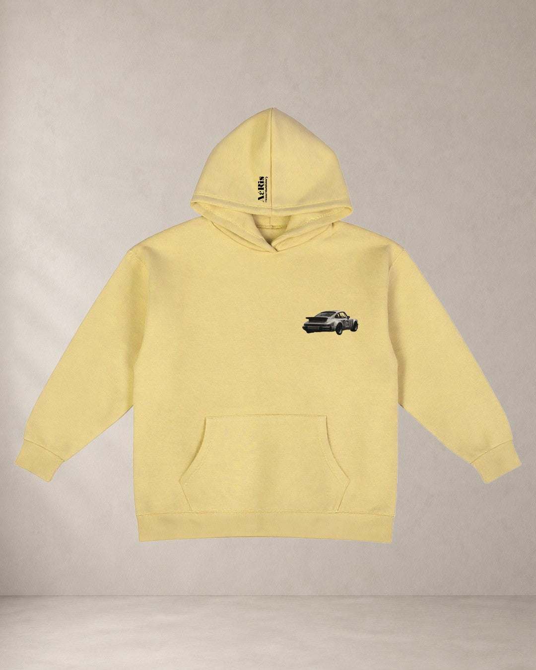 HOODIE RACING, oversized hoodie Aeris σε μπανανί