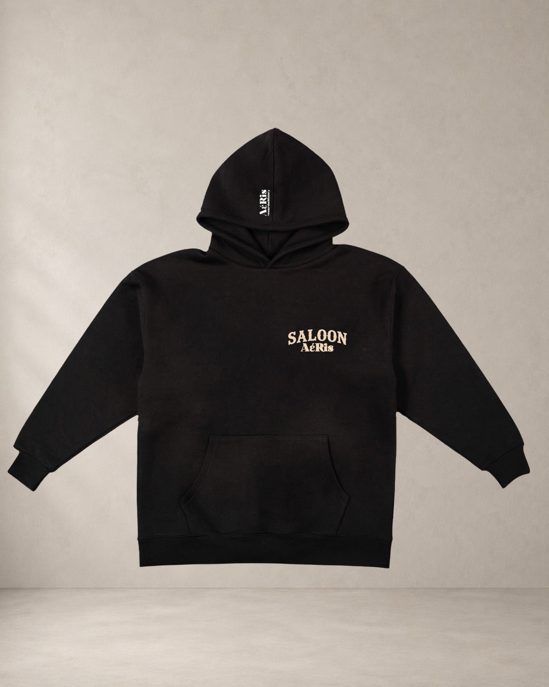 HOODIE SALOON, oversized hoodie AέRis σε μαύρο