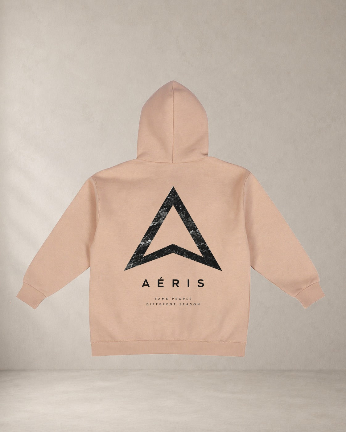 HOODIE SAME PEOPLE, oversized hoodie Aeris, πίσω όψη σε μπεζ