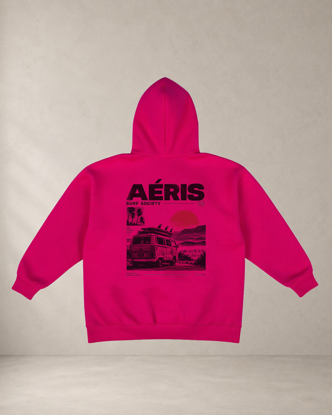HOODIE SURF SOCIETY, oversized hoodie Aeris, πίσω όψη σε φουξ