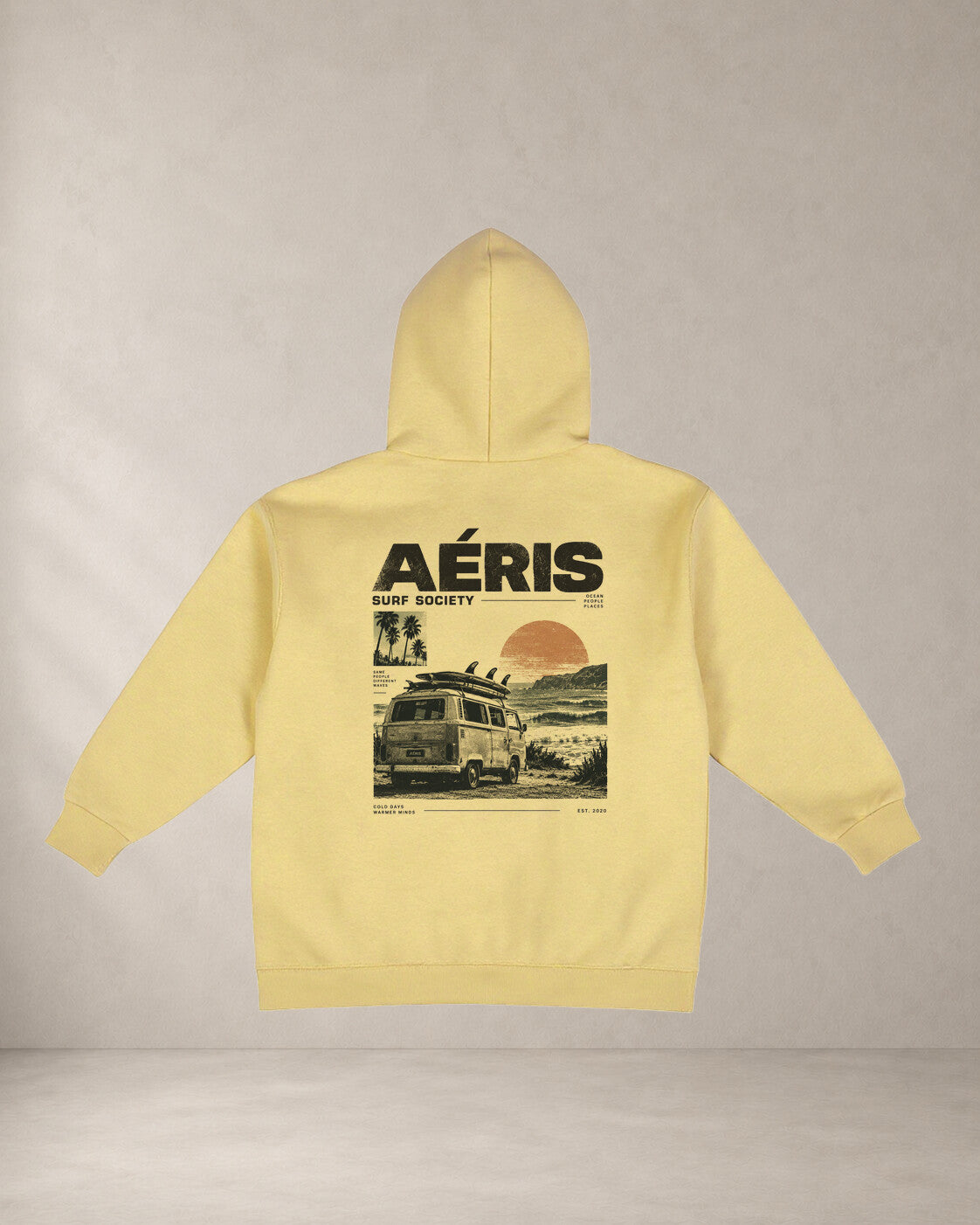 HOODIE SURF SOCIETY, oversized hoodie Aeris, πίσω όψη σε μπανανί