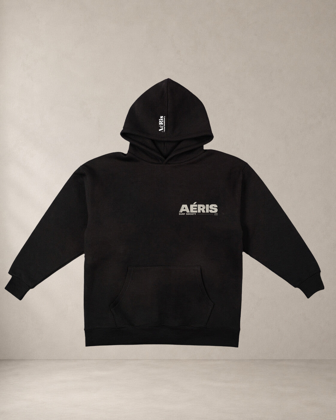 HOODIE SURF SOCIETY, oversized hoodie Aeris σε μαύρο