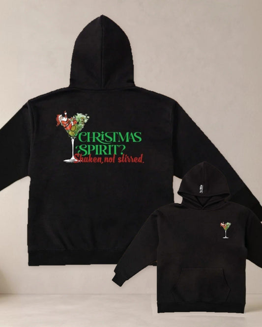 HOODIE CHRISTMAS SPIRIT, oversized hoodie AέRis, πίσω και μπροστά όψη