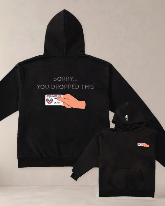 HOODIE CLOWN, oversized hoodie AέRis, πίσω και μπροστά όψη