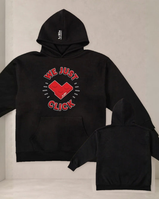 HOODIE CLICK, oversized hoodie AέRis, πίσω και μπροστά όψη