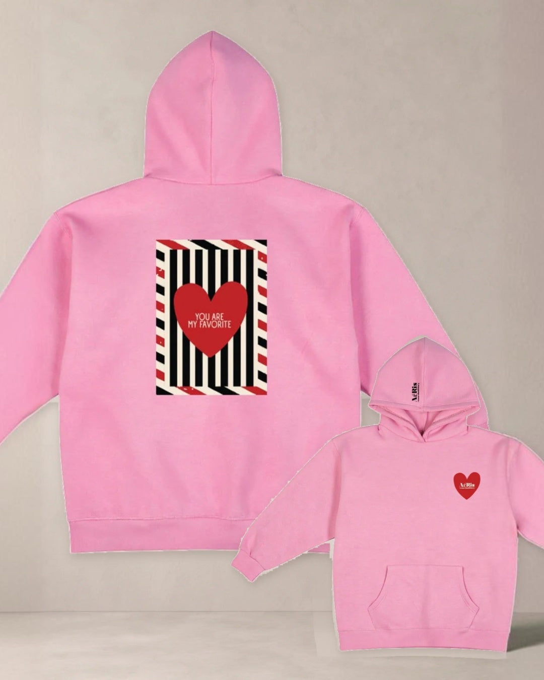 HOODIE FAVORITE, oversized hoodie AέRis, πίσω και μπροστά όψη
