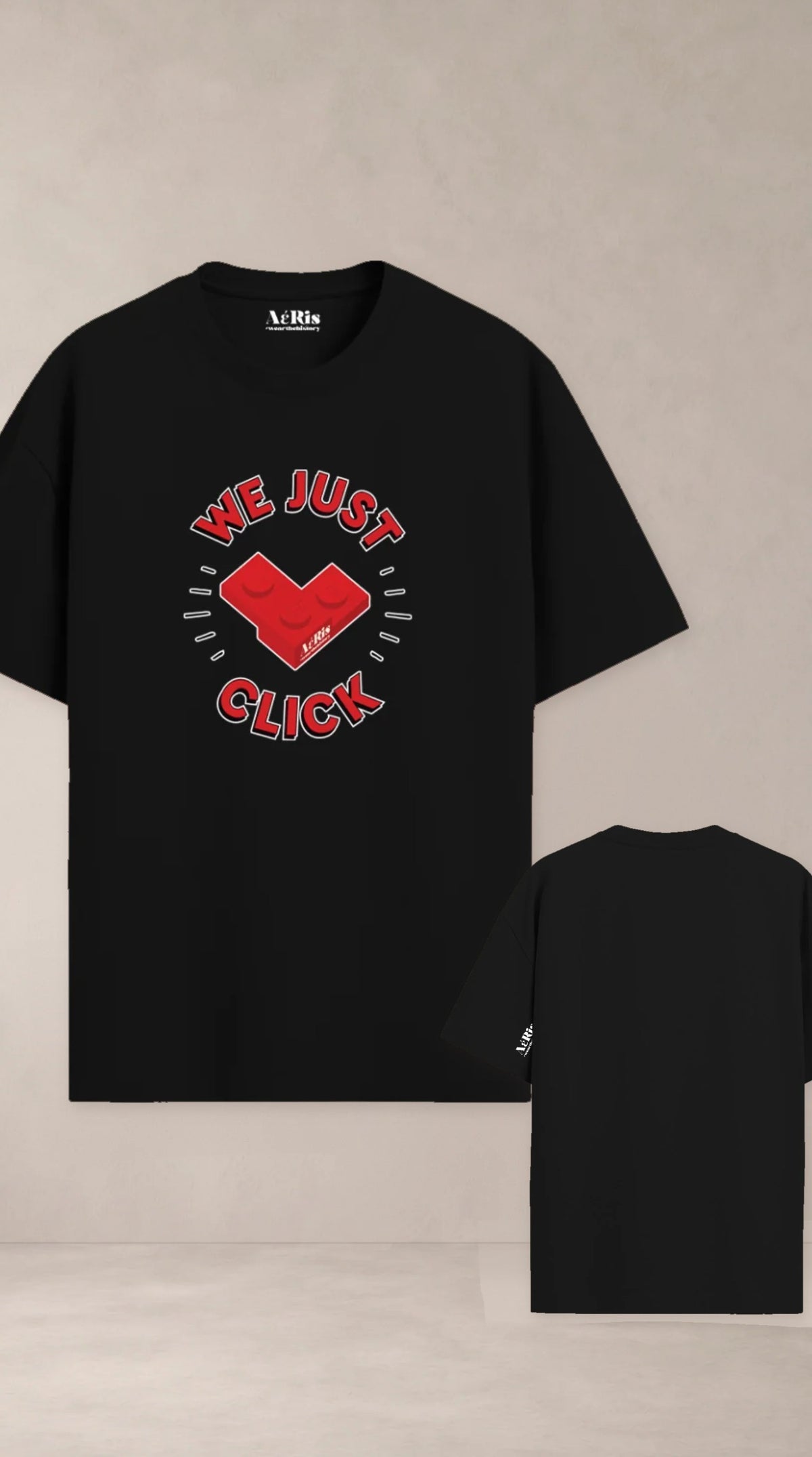 CLICK, oversized t-shirt AέRis, πίσω και μπροστά όψη