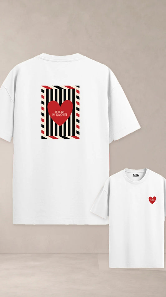 FAVORITE, oversized t-shirt AέRis, πίσω και μπροστά όψη
