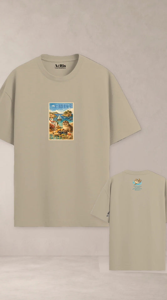 Sporades, oversized t-shirt AέRis, πίσω και μπροστά όψη