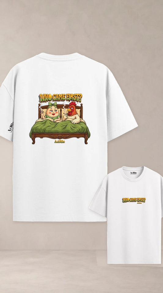 Who Came First, oversized t-shirt AέRis, πίσω και μπροστά όψη