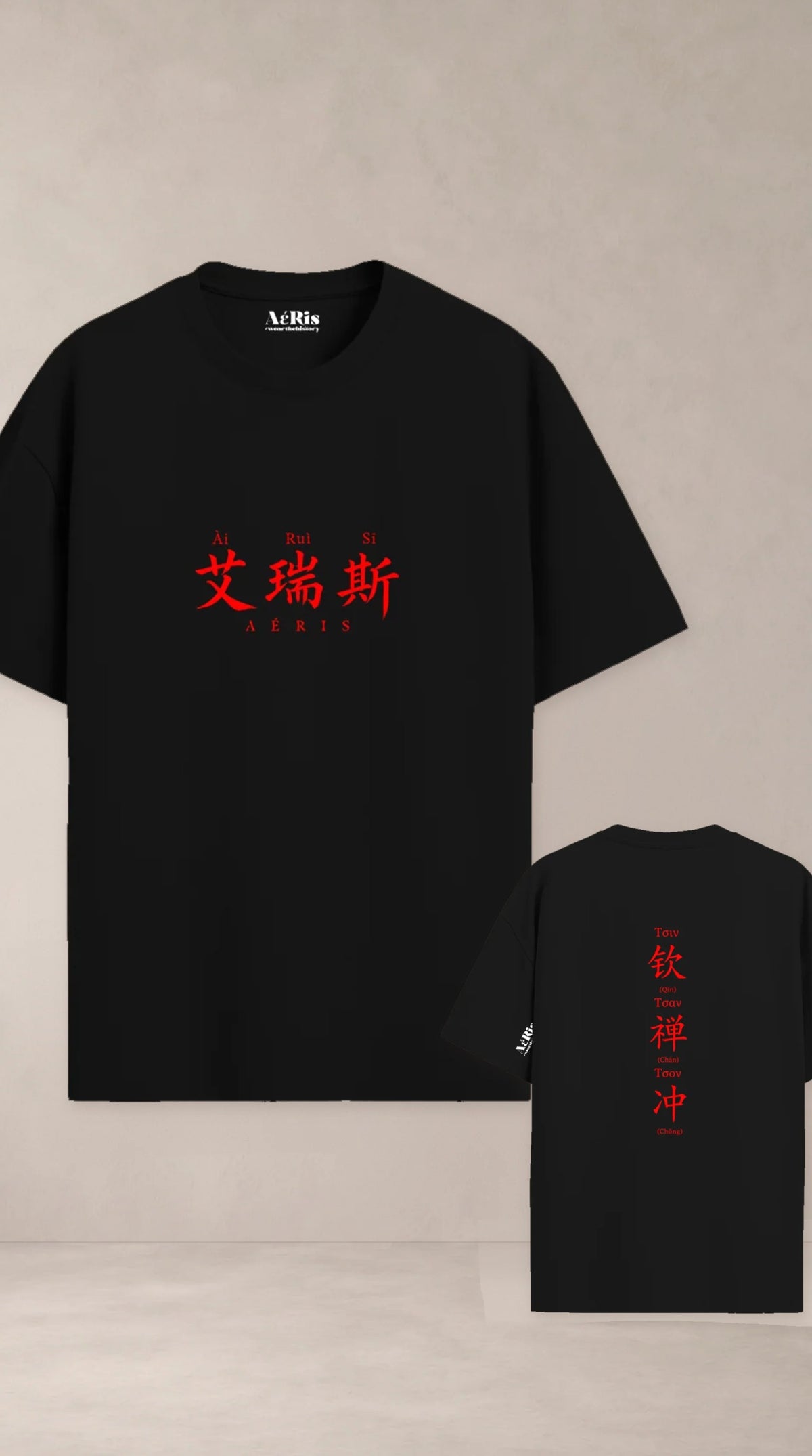 Τσιν Τσαν Τσον, oversized t-shirt AέRis, πίσω και μπροστά όψη