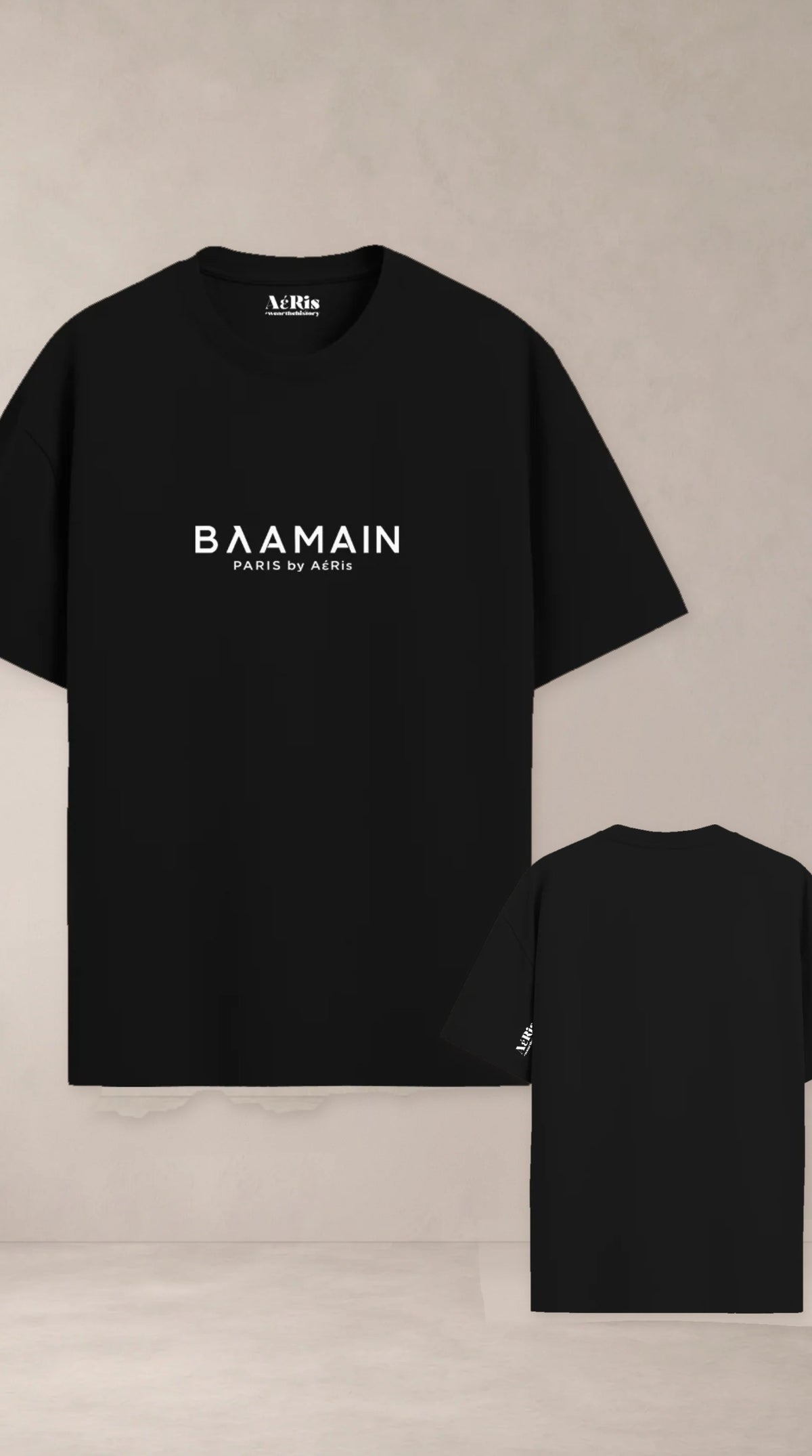 Βλamain, oversized t-shirt AέRis, πίσω και μπροστά όψη