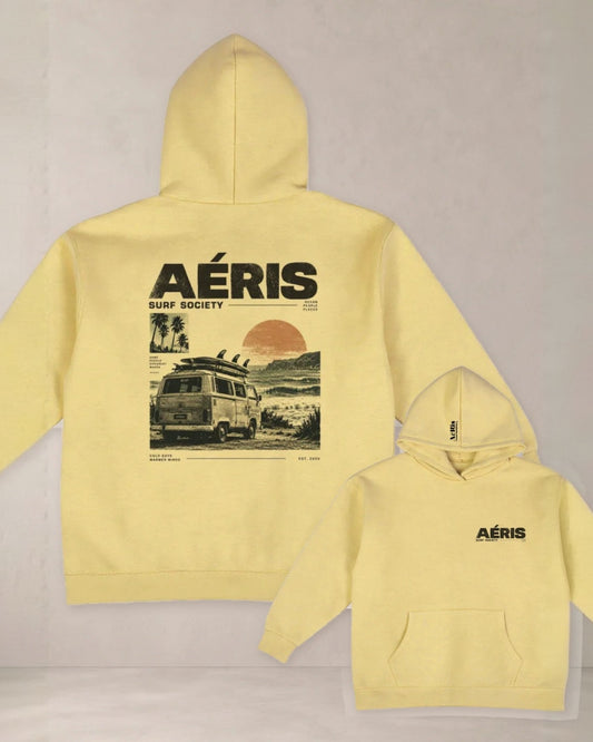 HOODIE SURF SOCIETY, oversized hoodie AέRis, πίσω και μπροστά όψη