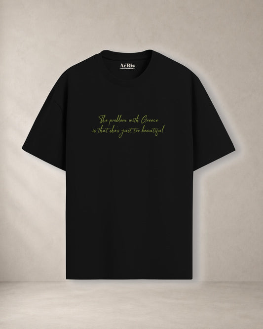 BEAUTIFUL GREECE – oversized t-shirt Aeris, σε μαύρο