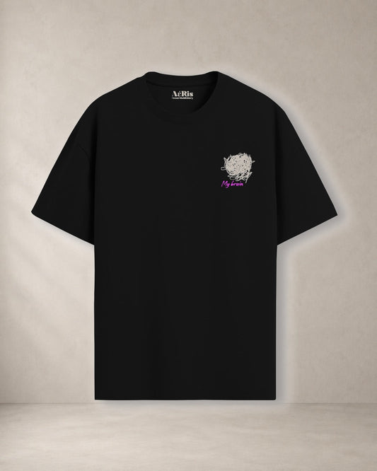 BRAIN – oversized t-shirt Aeris, σε μαύρο