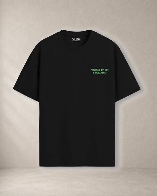 GIN TONIK – oversized t-shirt Aeris, σε μαύρο