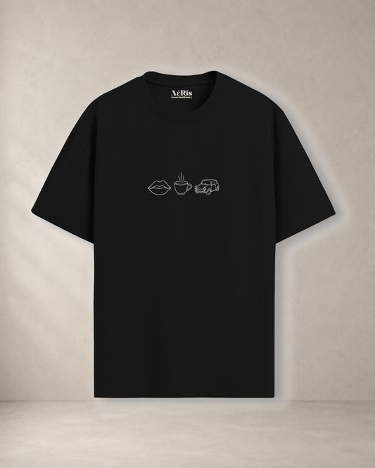 NECK KISSES – oversized t-shirt Aeris, σε μαύρο