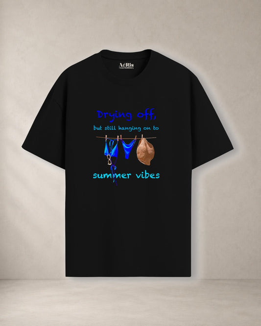 SUMMER VIBE – oversized t-shirt Aeris, σε μαύρο